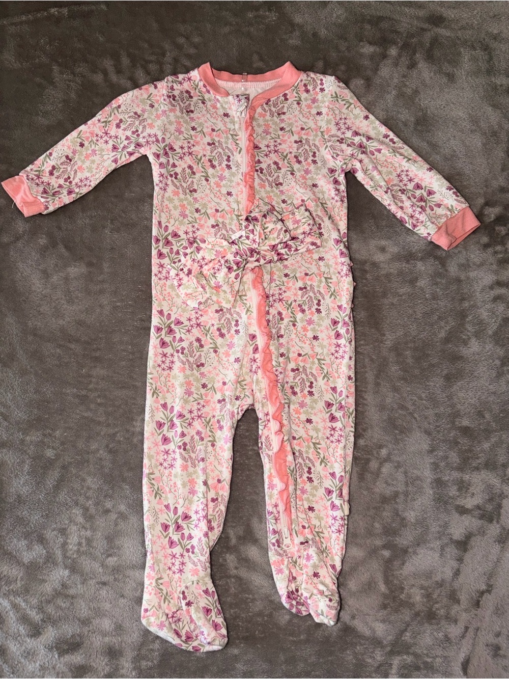 Milkberry spring floral footie 6-9M